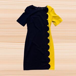 Glamour Color-Block Scallop Edge Dress – Size 6
